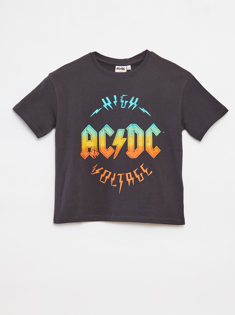 Camiseta ancha de manga corta 'ACDC' NEGRO - Kiabi