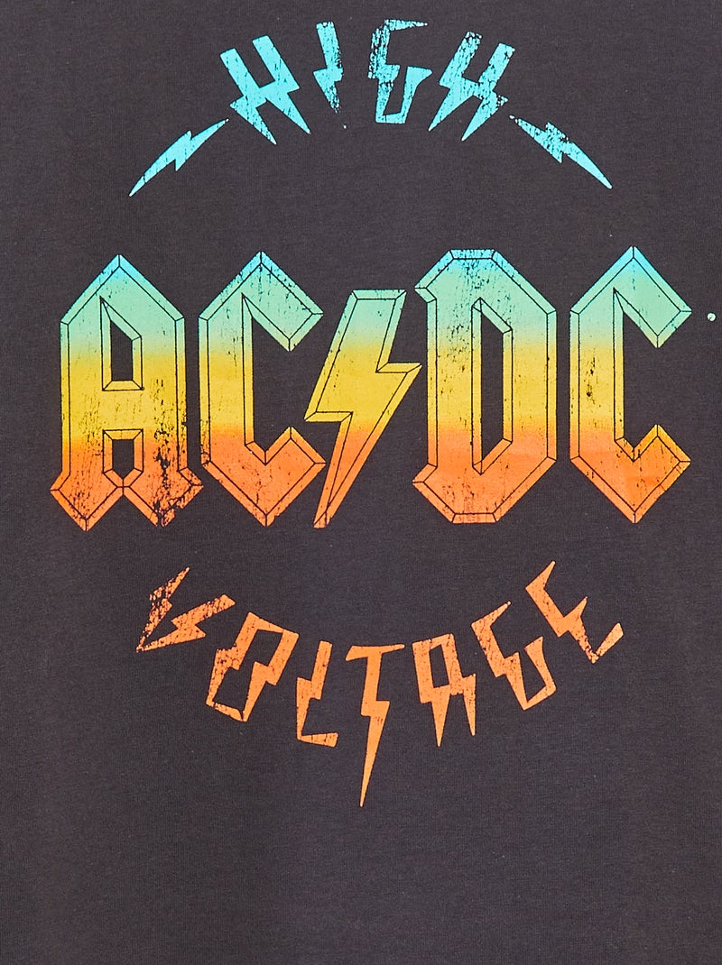 Camiseta ancha de manga corta 'ACDC' NEGRO - Kiabi