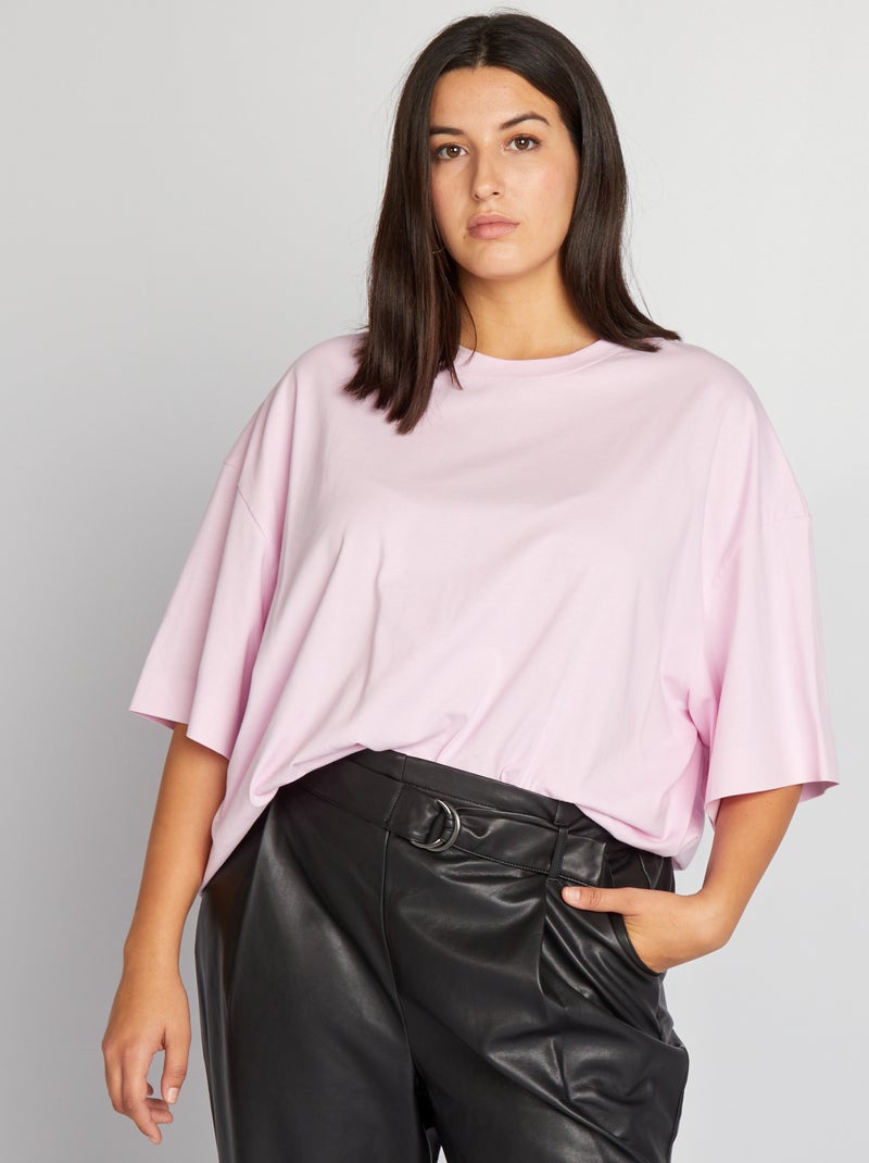 Camiseta ancha de manga corta ROSA - Kiabi
