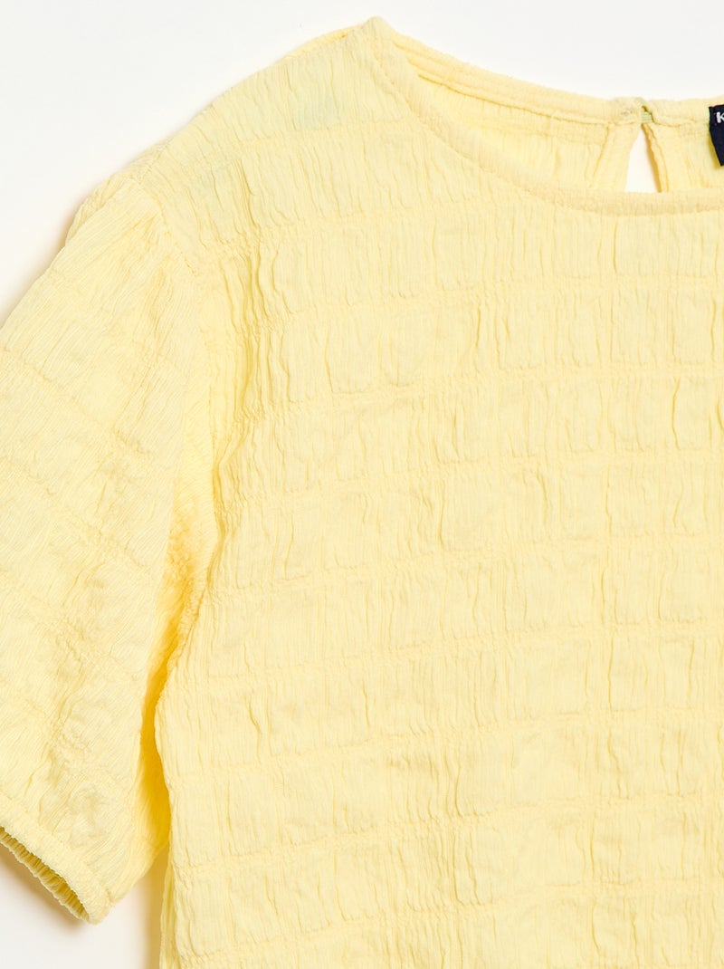 Camiseta ancha de punto fantasía Amarillo - Kiabi