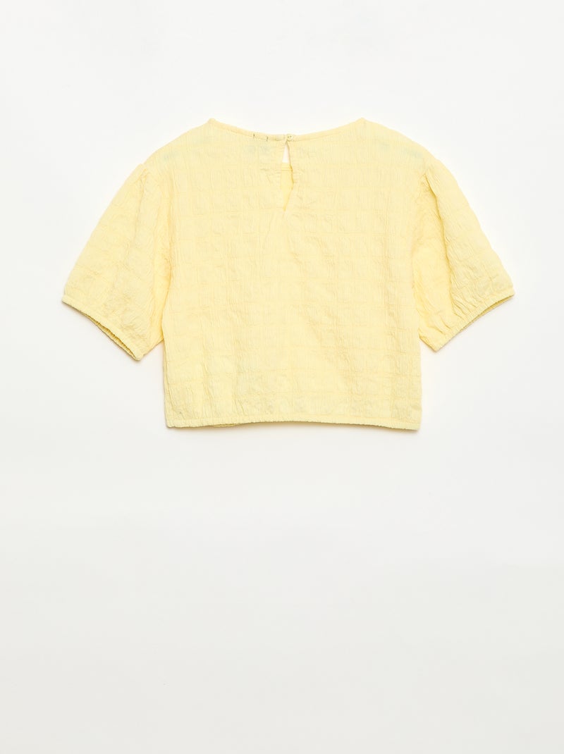 Camiseta ancha de punto fantasía Amarillo - Kiabi