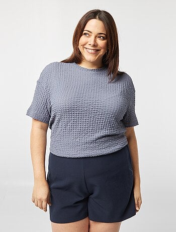 Camiseta ancha de punto gofrado