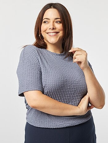 Camiseta ancha de punto gofrado