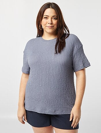 Camiseta ancha de punto gofrado