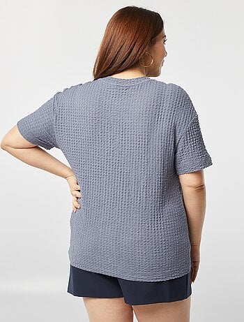 Camiseta ancha de punto gofrado