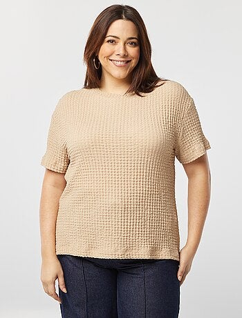 Camiseta ancha de punto gofrado