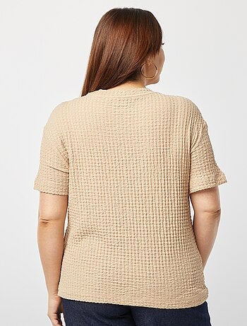 Camiseta ancha de punto gofrado