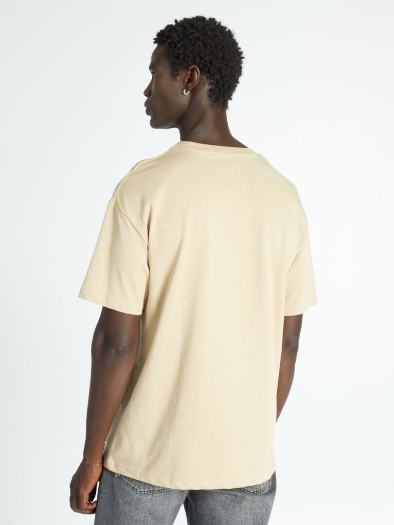 Camiseta ancha de punto lisa BEIGE - Kiabi