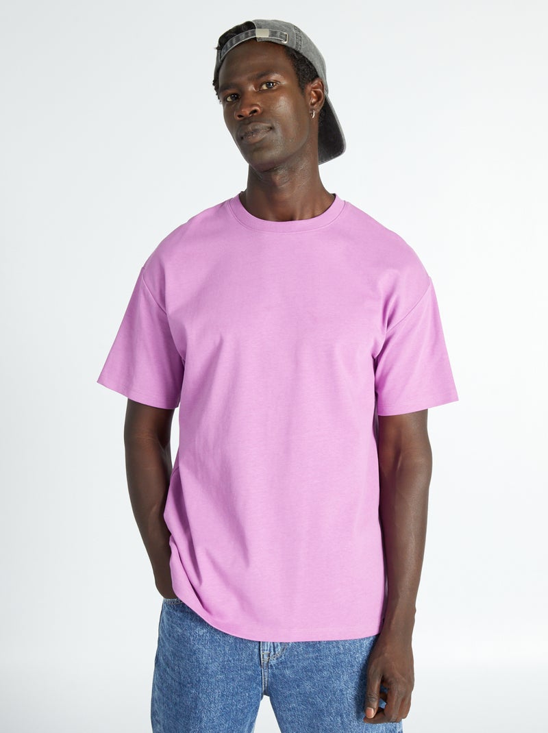 Camiseta ancha de punto lisa ROSA - Kiabi