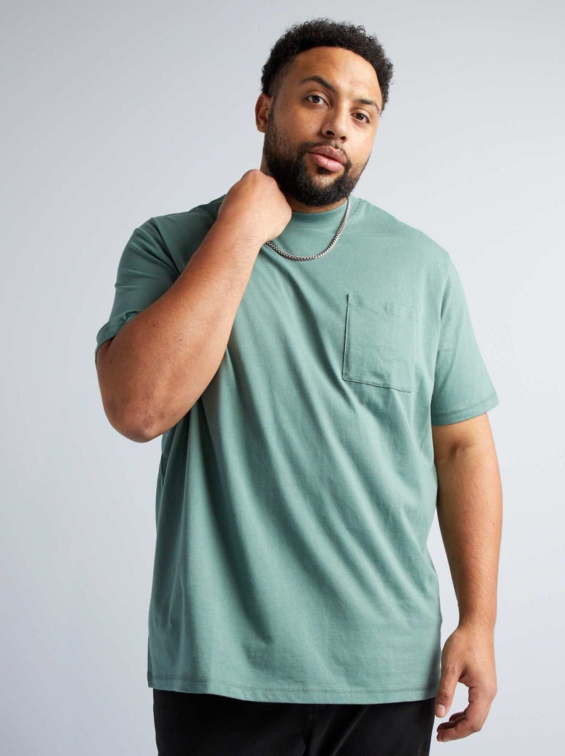 Camiseta ancha de punto liso VERDE - Kiabi