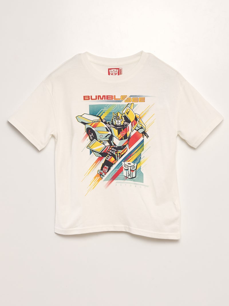 Camiseta ancha de punto 'Transformers' BLANCO - Kiabi