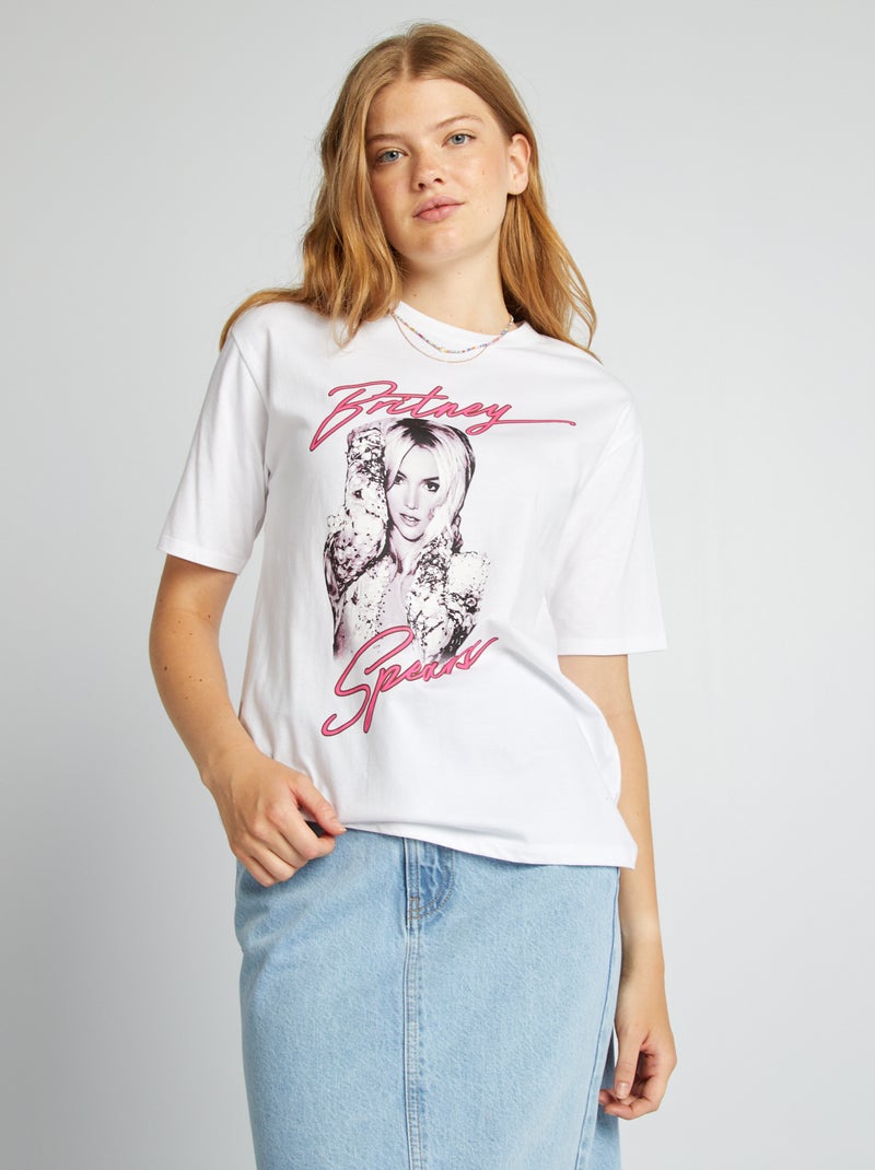 Camiseta ancha estampada 'Britney Spears' blanco - Kiabi