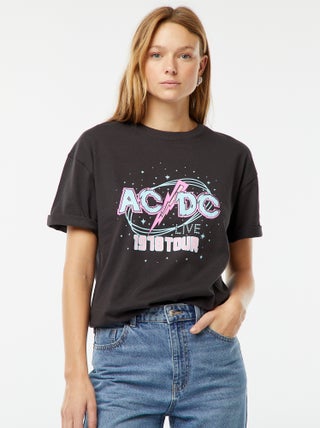 Camiseta ancha estampado 'AC/DC'