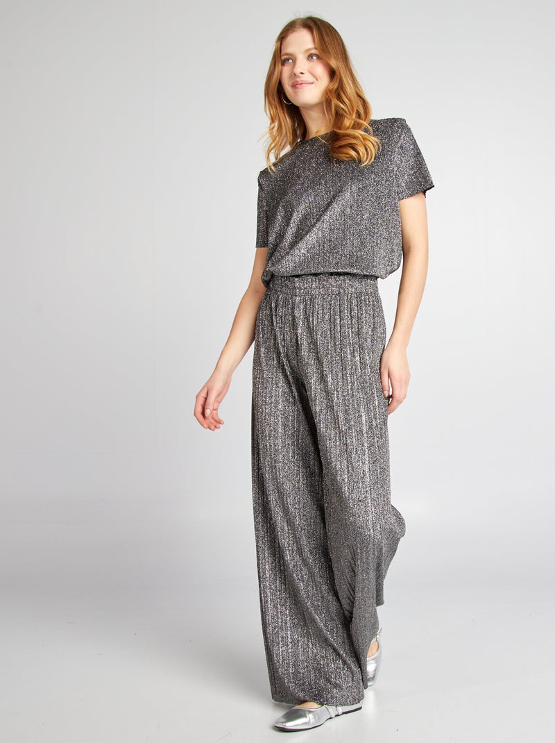 Camiseta ancha punto bisou GRIS - Kiabi