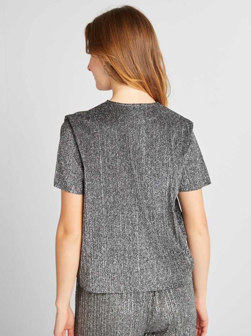 Camiseta ancha punto bisou GRIS - Kiabi