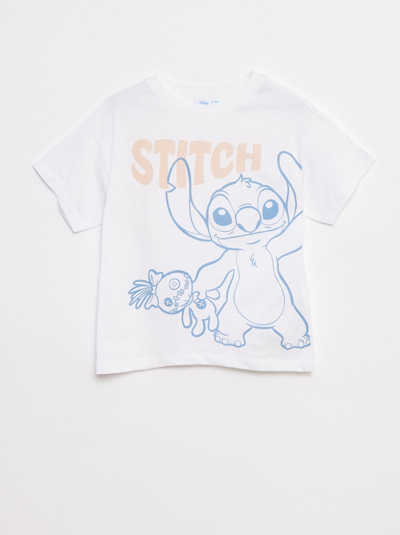 Camiseta ancha 'Stitch' Blanco - Kiabi