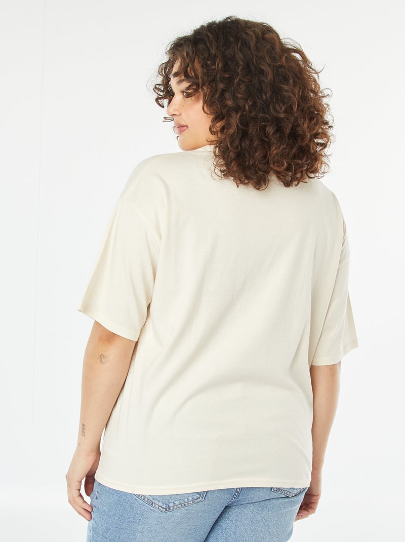 Camiseta ancha 'Stitch' BLANCO - Kiabi