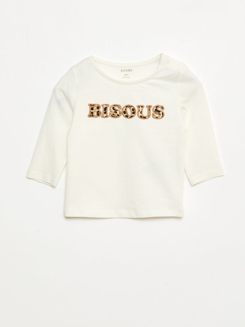 Camiseta animada de algodón Beige - Kiabi