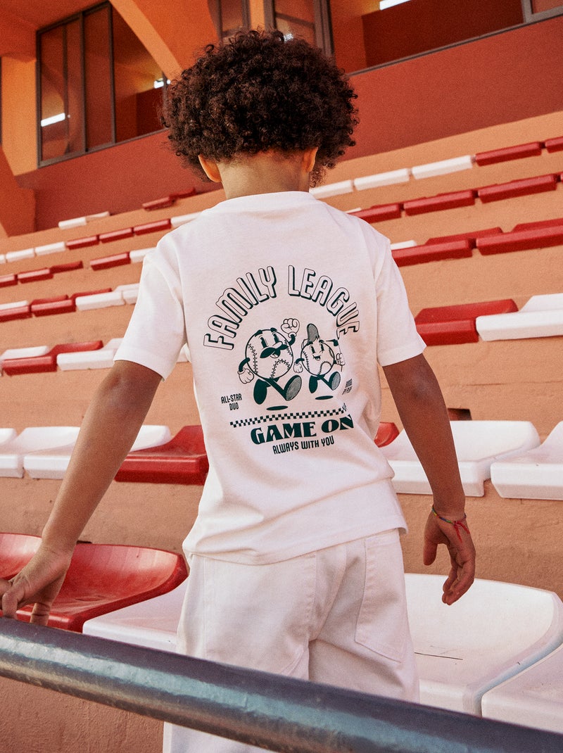 Camiseta animada Día del Padre Blanco - Kiabi