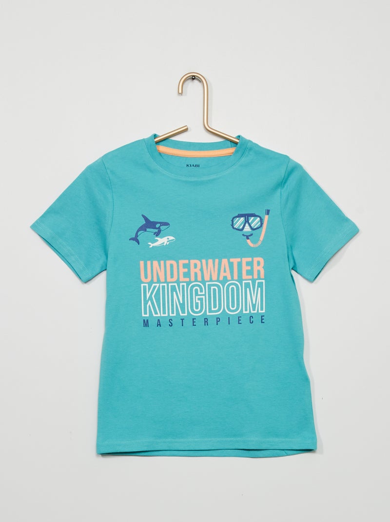 Camiseta anti-UV con estampado Azul - Kiabi