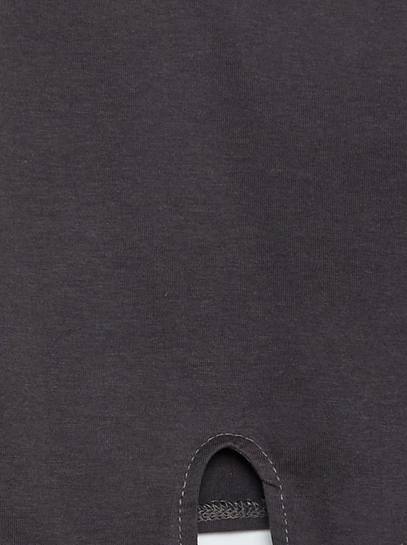 Camiseta anudada con manga corta con volantes NEGRO - Kiabi