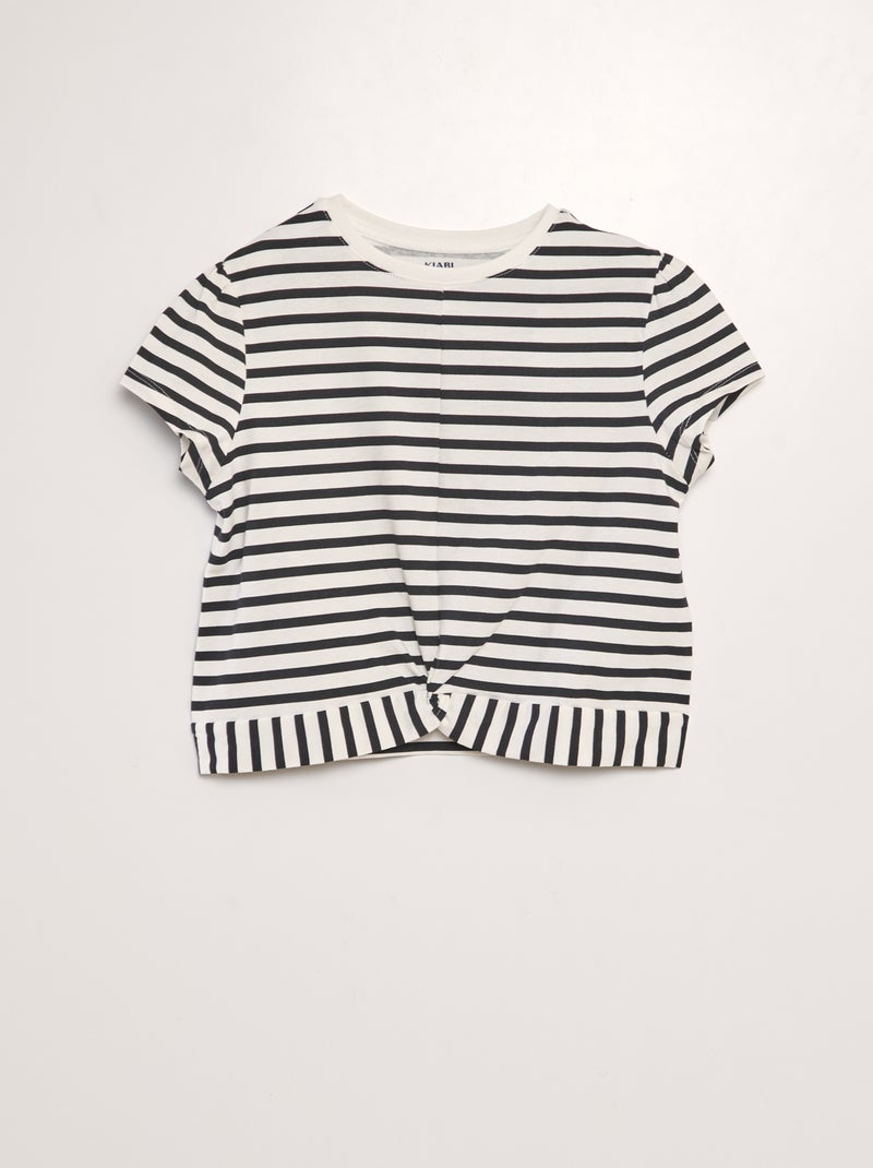 Camiseta anudada por delante BEIGE - Kiabi