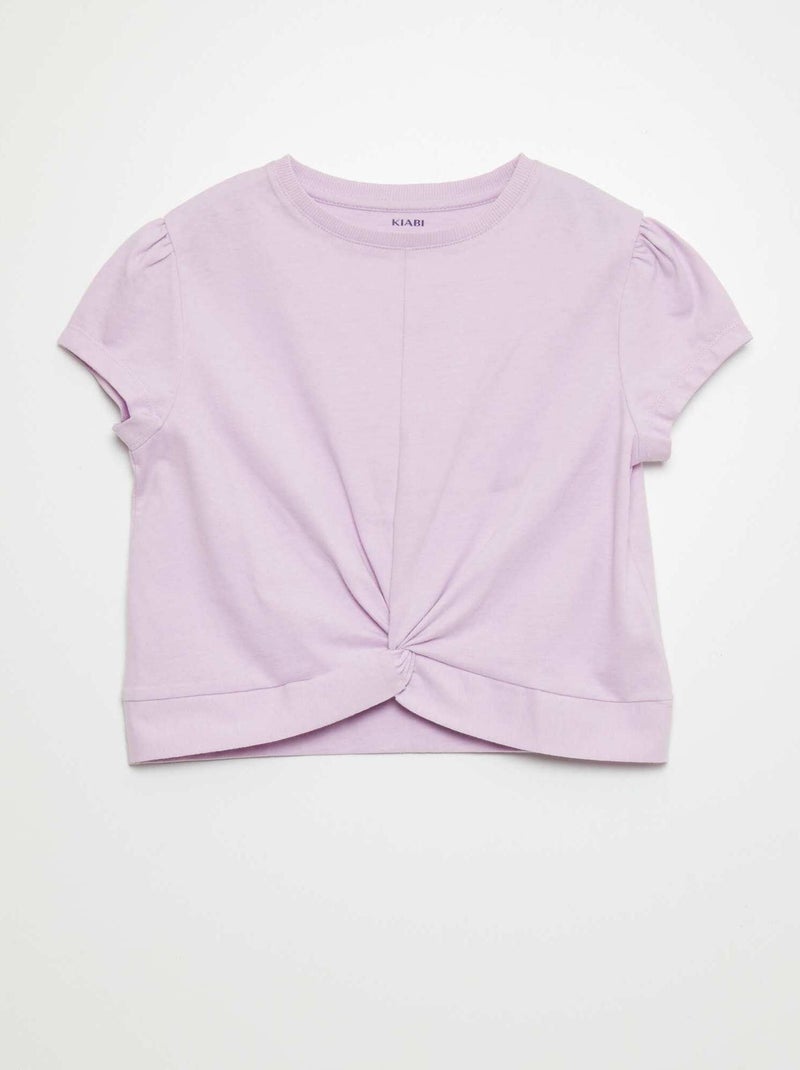 Camiseta anudada por delante PURPURA - Kiabi