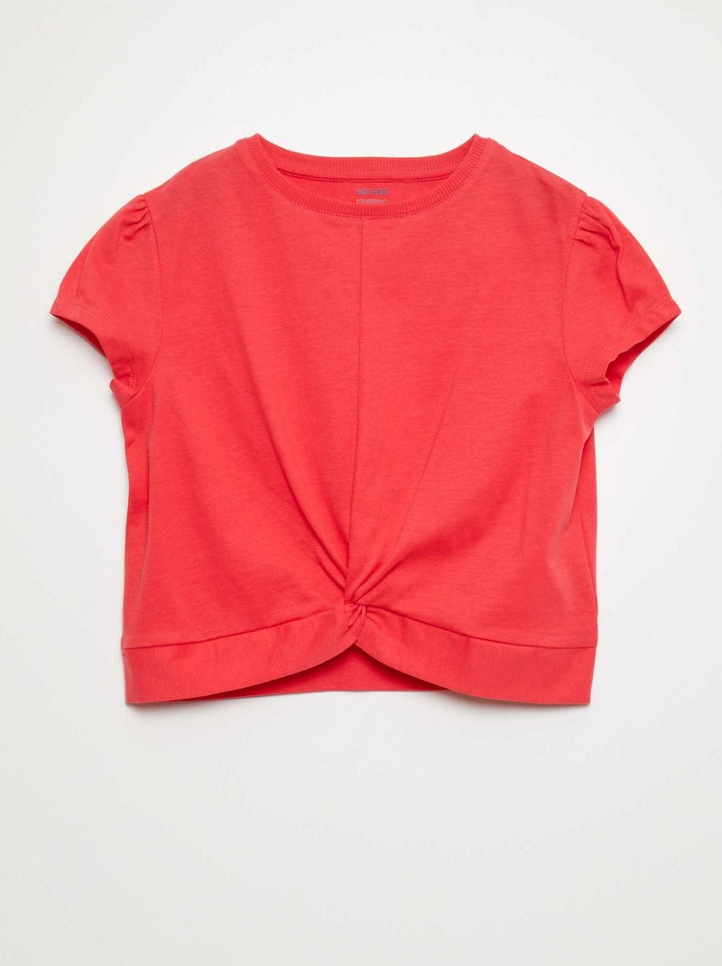 Camiseta anudada por delante ROSA - Kiabi