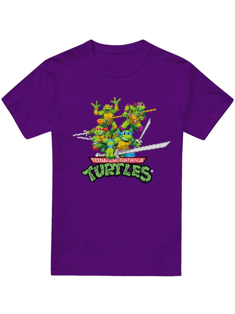 Camiseta arcade retro para hombre - teenage mutant ninja turtles Violeta - Kiabi
