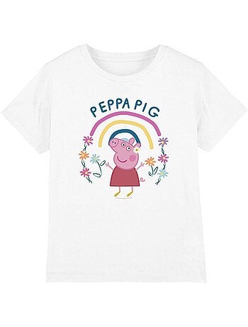 Camiseta arco iris floral para niños/niñas - peppa pig