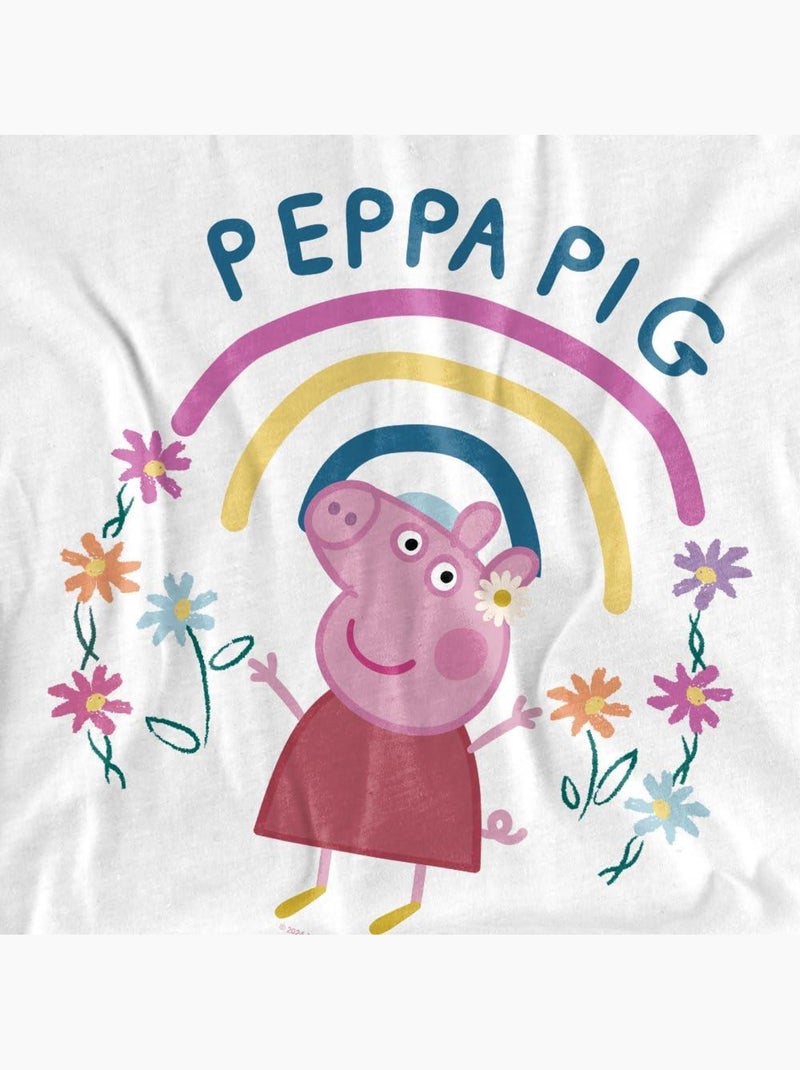 Camiseta arco iris floral para niños/niñas - peppa pig Blanco - Kiabi