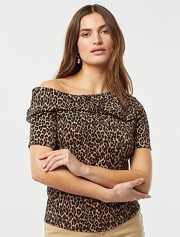 Camiseta asimétrica de punto de crepé