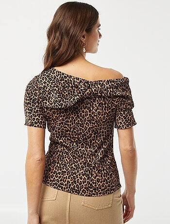 Camiseta asimétrica de punto de crepé