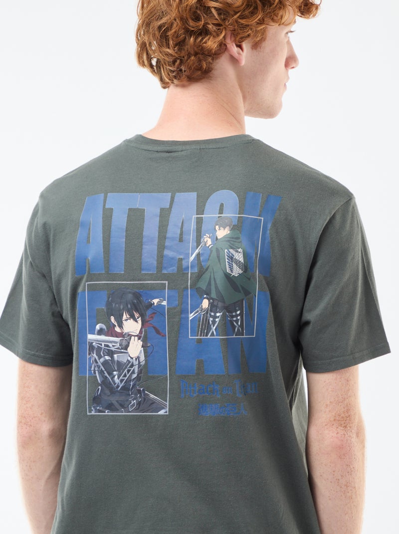 Camiseta 'Ataque a los Titanes' de algodón Verde - Kiabi