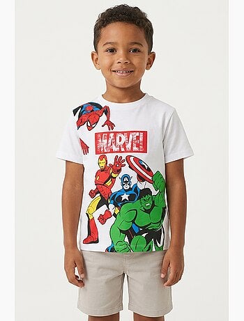 Camiseta avengers blanco niño | licencia oficial