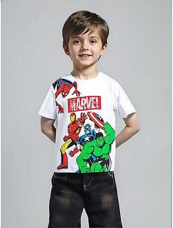 Camiseta avengers blanco niño | licencia oficial