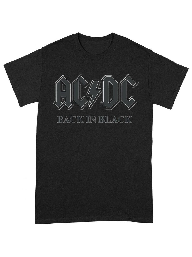 Camiseta Back In Black para Adultos Unisex - AC/DC Negro Gris - Kiabi
