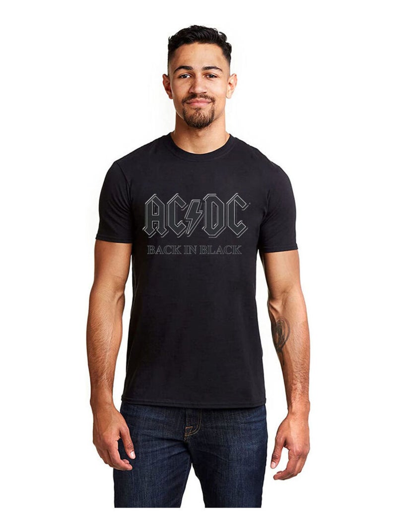 Camiseta Back In Black para Adultos Unisex - AC/DC Negro Gris - Kiabi