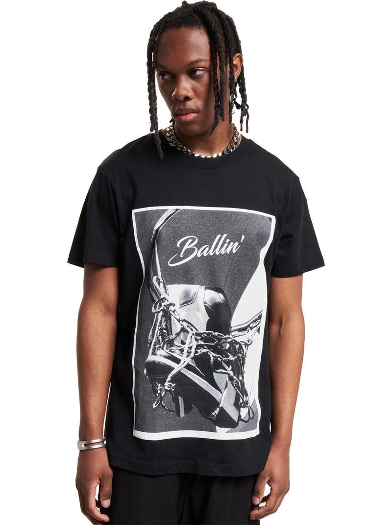Camiseta ballin 3.0 para hombre - mister tee Negro - Kiabi