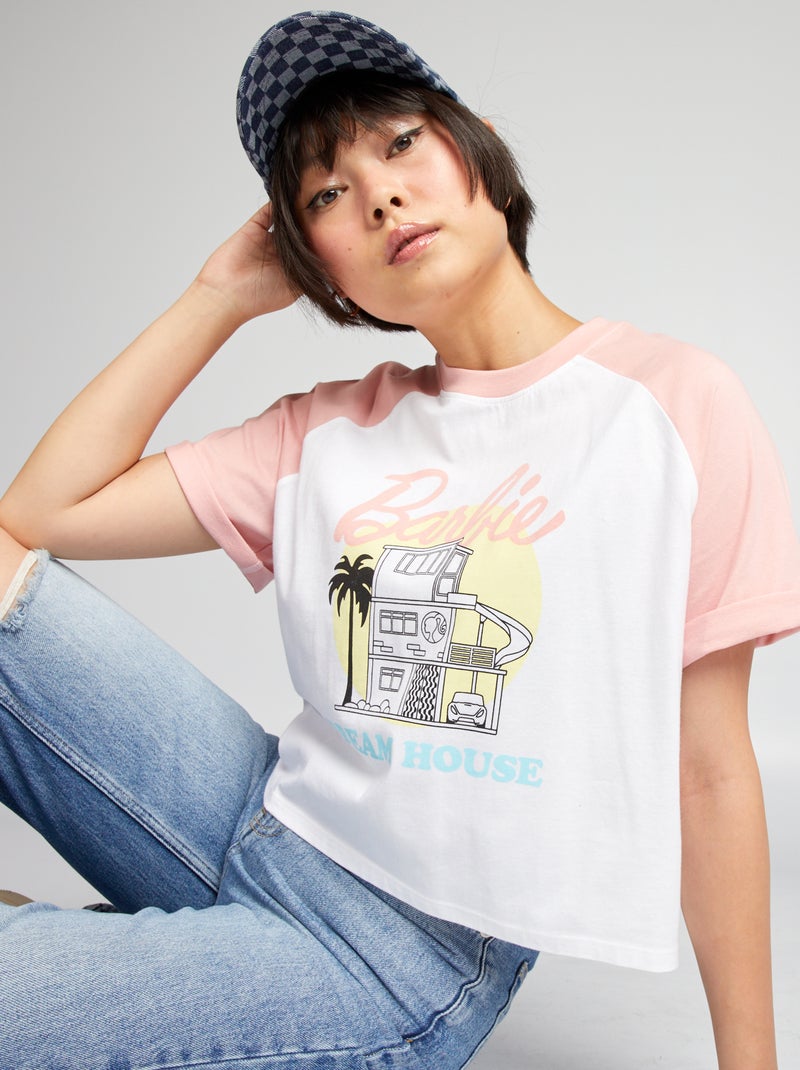 Camiseta 'Barbie' crop BLANCO - Kiabi