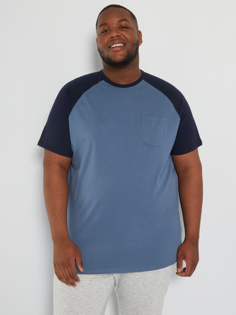 Camiseta baseball de punto AZUL - Kiabi
