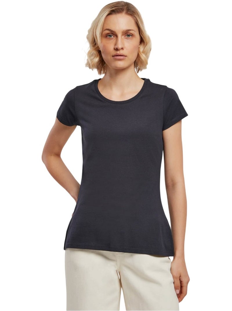 Camiseta basic para mujer - build your brand Azul marino - Kiabi