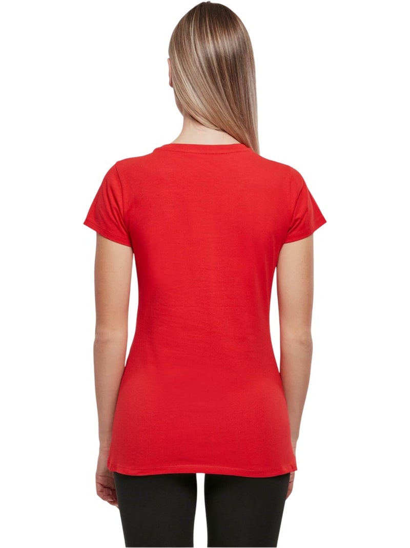 Camiseta basic para mujer - build your brand Rojo claro - Kiabi