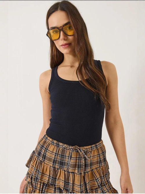Camiseta básica acanalada con tirantes gruesos y aspecto acanalado de lucci - Kiabi