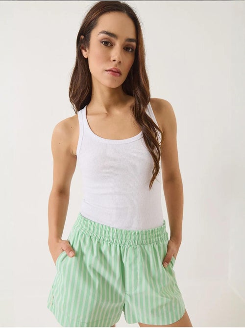 Camiseta básica acanalada con tirantes gruesos y aspecto acanalado de lucci - Kiabi