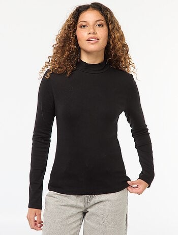 Camiseta básica con cuello alto