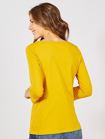 Camiseta básica con escote barco - Kiabi