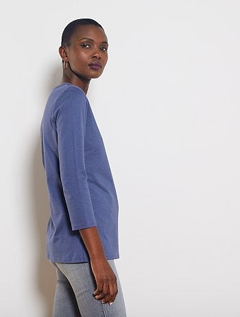 Camiseta básica con escote barco - Kiabi