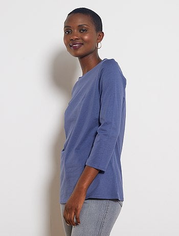 Camiseta básica con escote barco - Kiabi