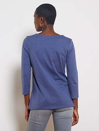 Camiseta básica con escote barco - Kiabi